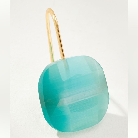 🩵New Anthropologie Floating Crystal earrings in Kelly - Picture 2 of 3